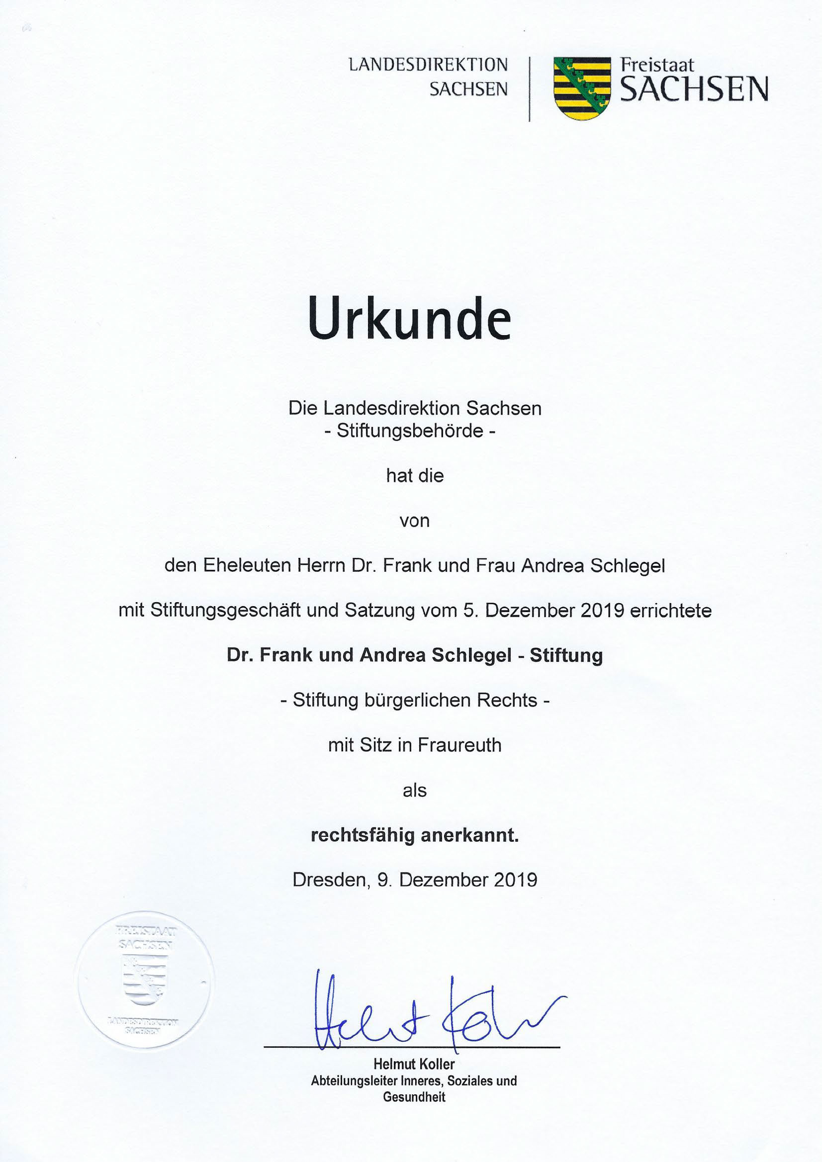 Stiftungsurkunde
